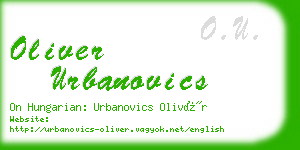 oliver urbanovics business card
